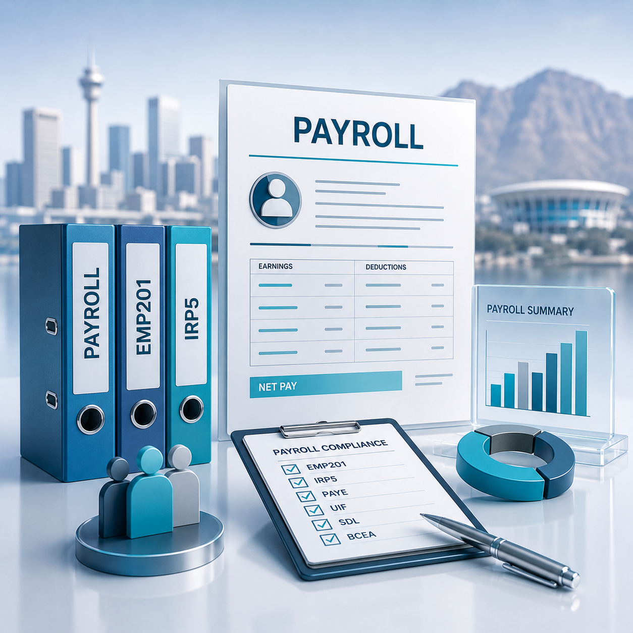 Payroll dashboard, payslips and employer compliance records