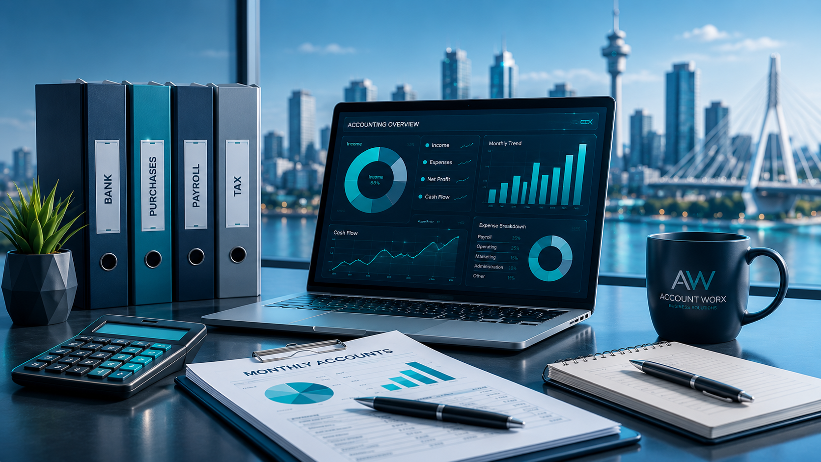 Business services, compliance control and reporting dashboard