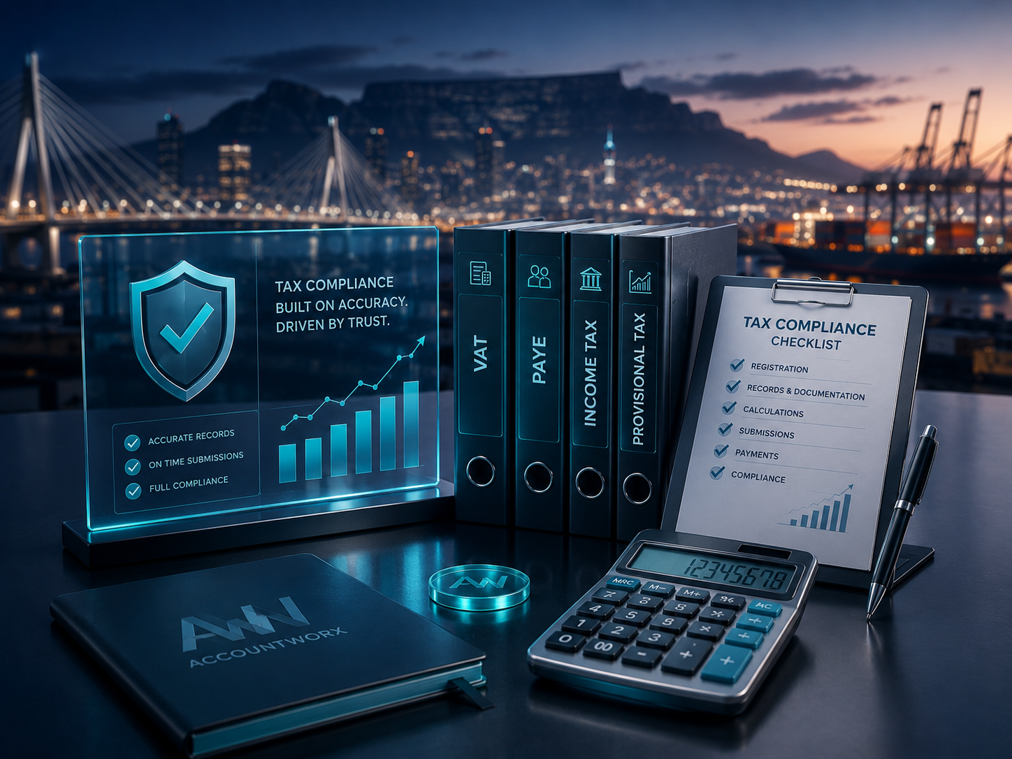 Business tax compliance records, VAT, PAYE, income tax and provisional tax files